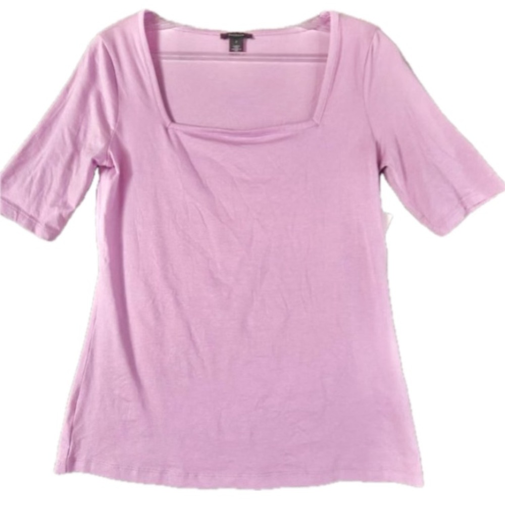 A26 NEW Womens Halogen Nordstrom Pink Gale Blouse Square Neck Top size Small
